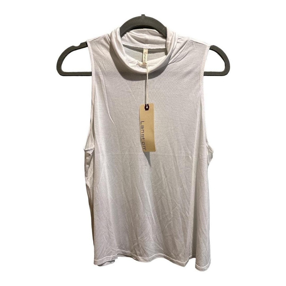 NWT‎ Lanston White Turtle Neck Tank Top Size L